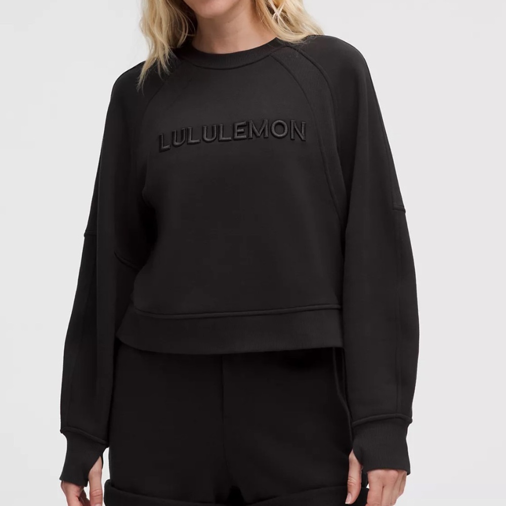 Lululemon Scuba Oversized Pullover Wordmark Black/Black XS/S Women’s